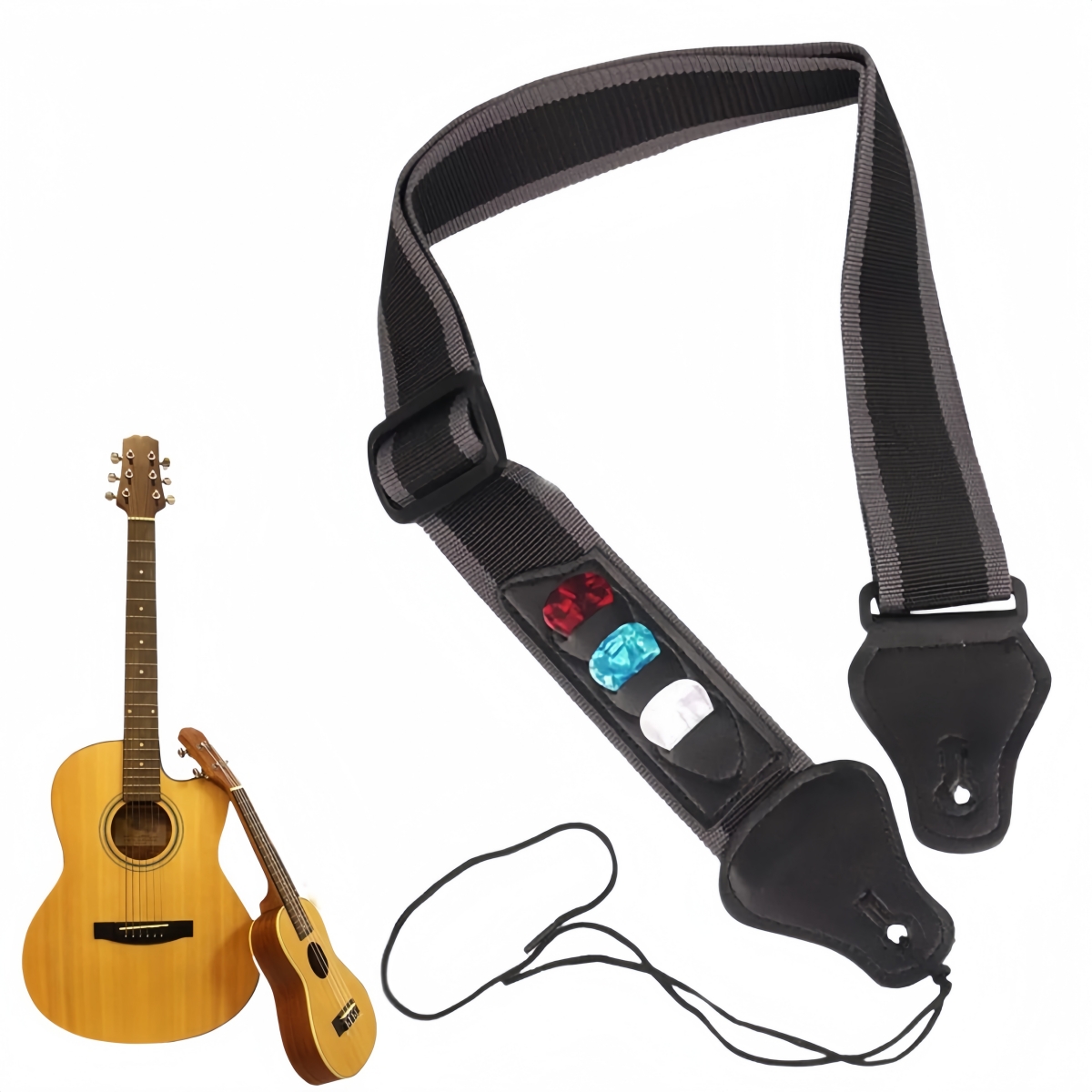 Acoustic Guitar Dreadnought - Miwayer PU lederen gitaarband, verstelbare schouderriem
