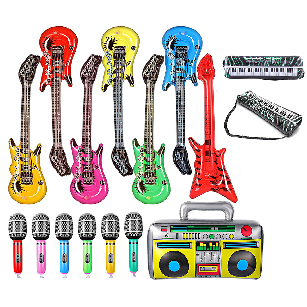 Musical Instrument Blow - Opblaasbare instrumenten speelgoedset inclusief opblaasbare gitaar
