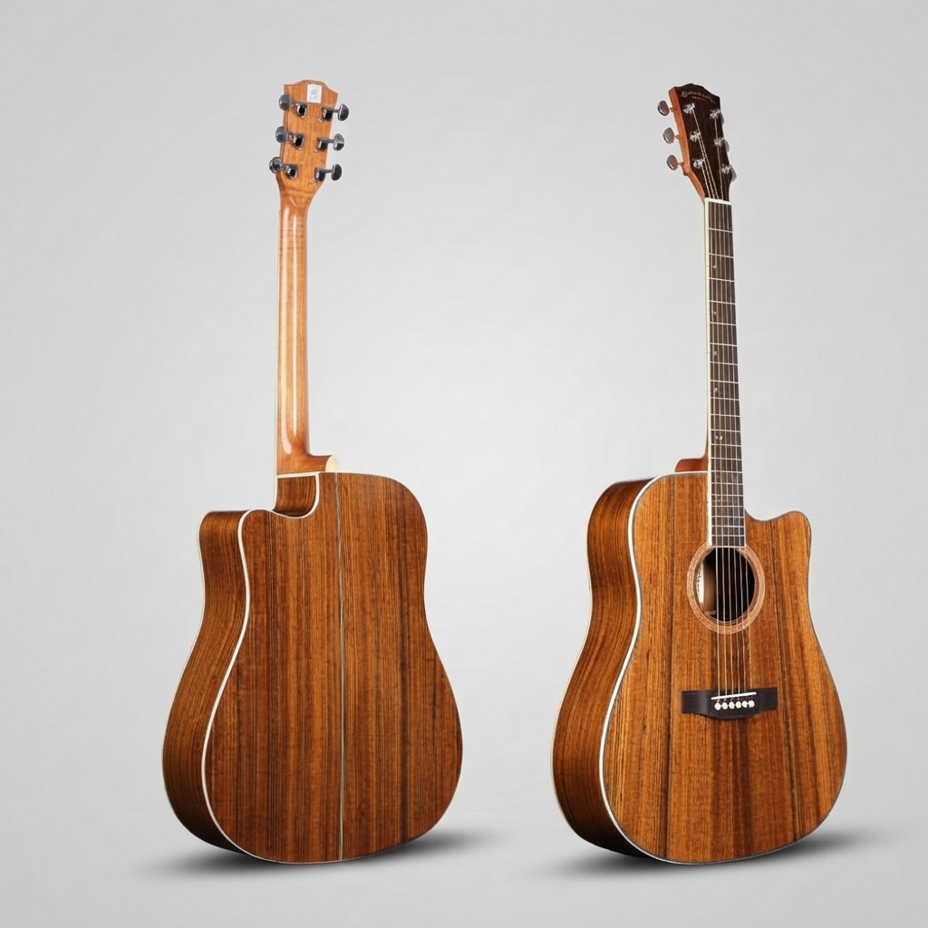 Acoustic Guitar Dreadnought - Gestructureerde walnoothouten akoestische gitaar van het