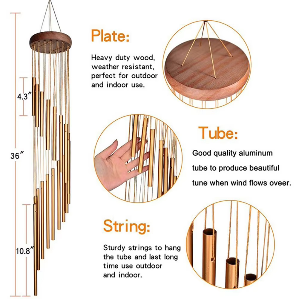 23 inch windgong 12 metalen al - Wind Chime Tubular recensie en prijs